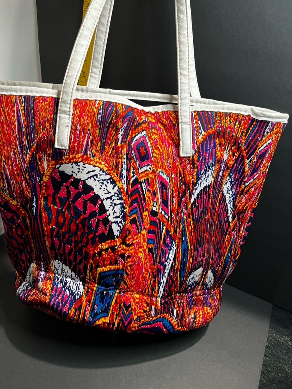 bebe Multicolor Printed Tote with White Trim - Picture 2 of 3